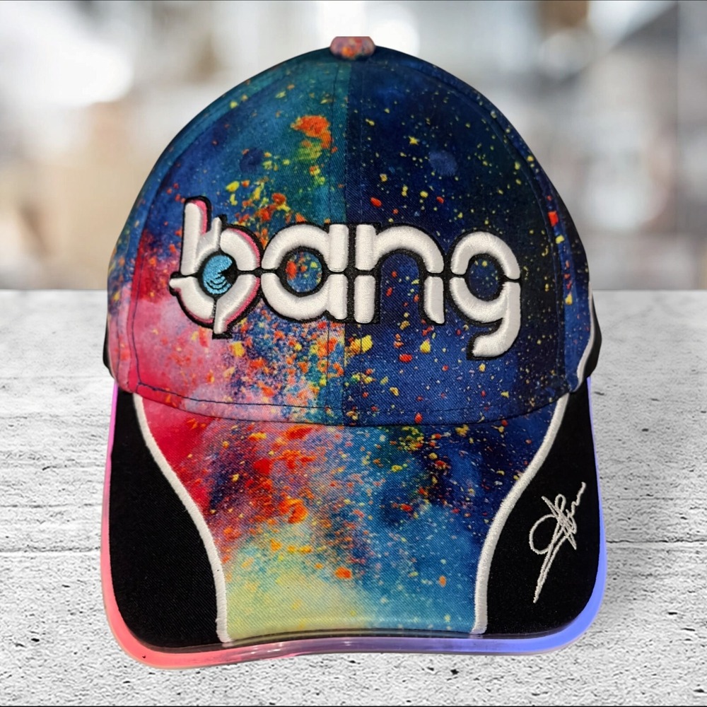 Bang Energy Snapback Hat Unisex OSFM Multicolor Galaxy Paint Splatter Logo